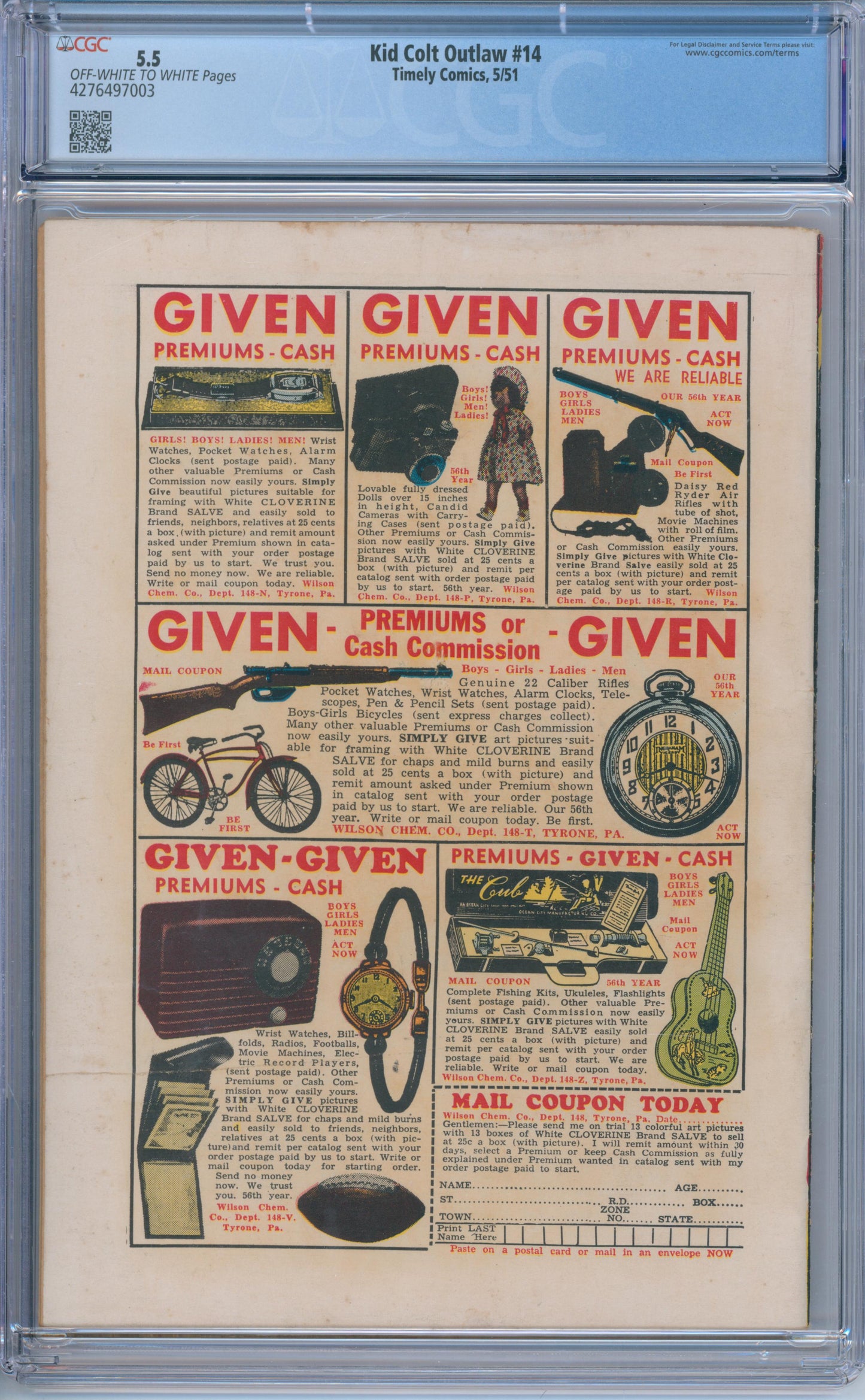 Kid Colt Outlaw #14 (1951) CGC 5.5