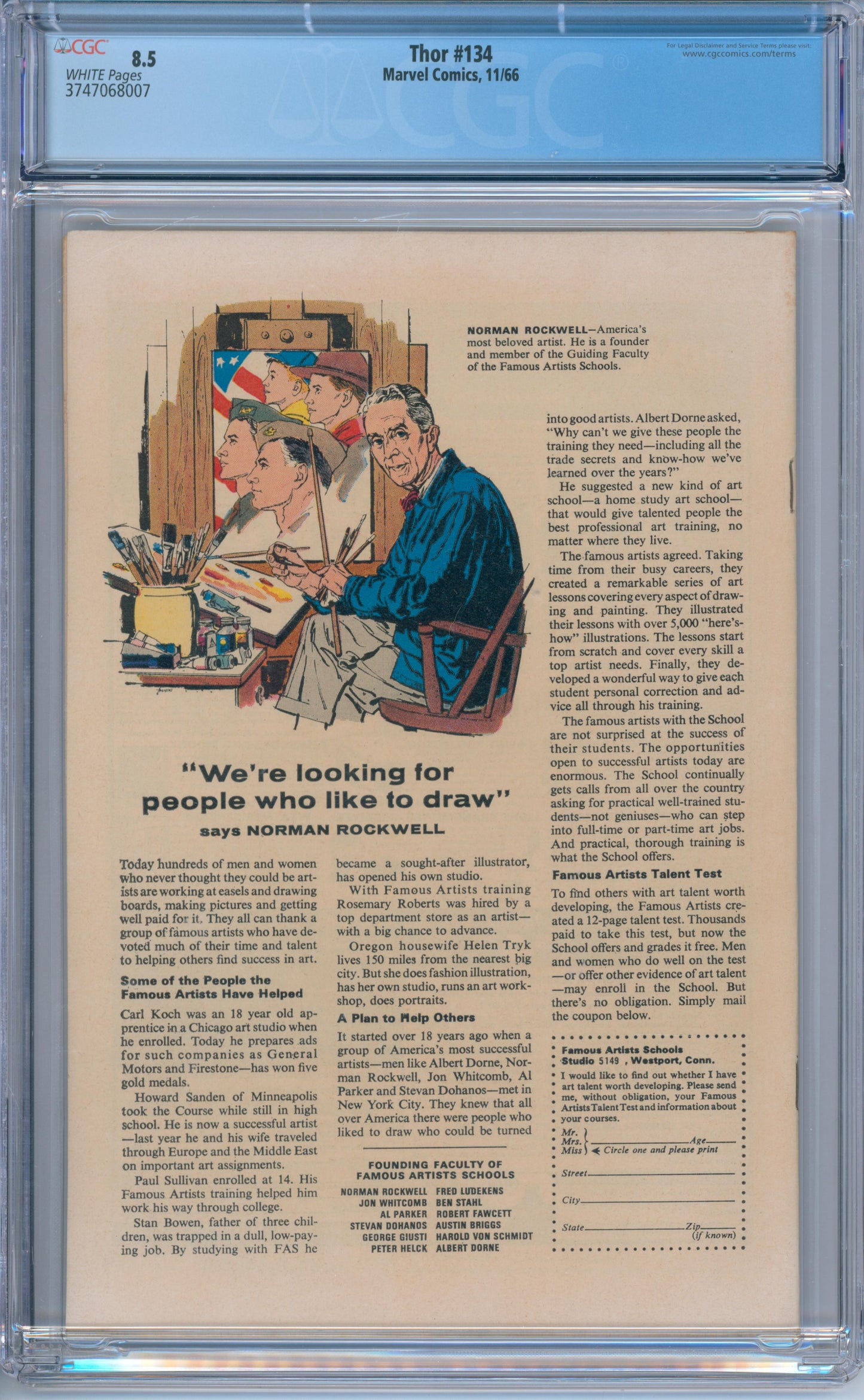 Thor #134 (1966) CGC 8.5