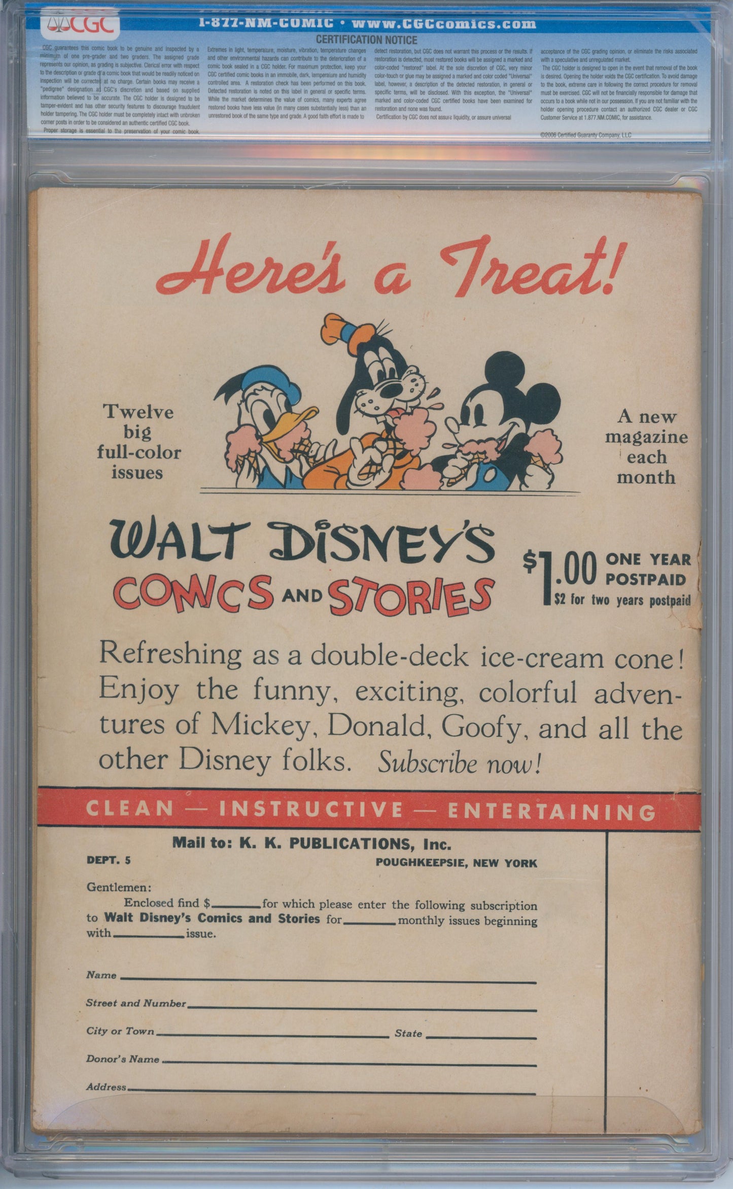 Walt Disney's Comics and Stories #32 (1943) CGC 2.5
