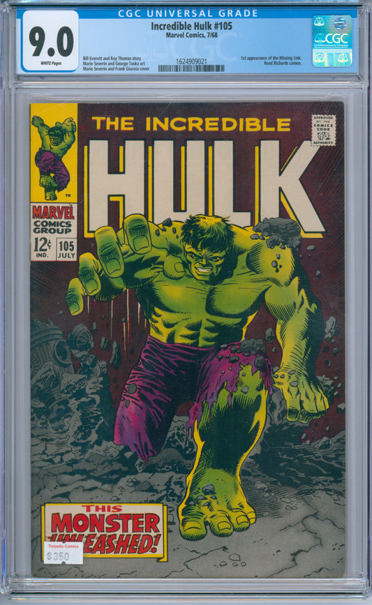 Incredible Hulk #105 (1968) CGC 9.0