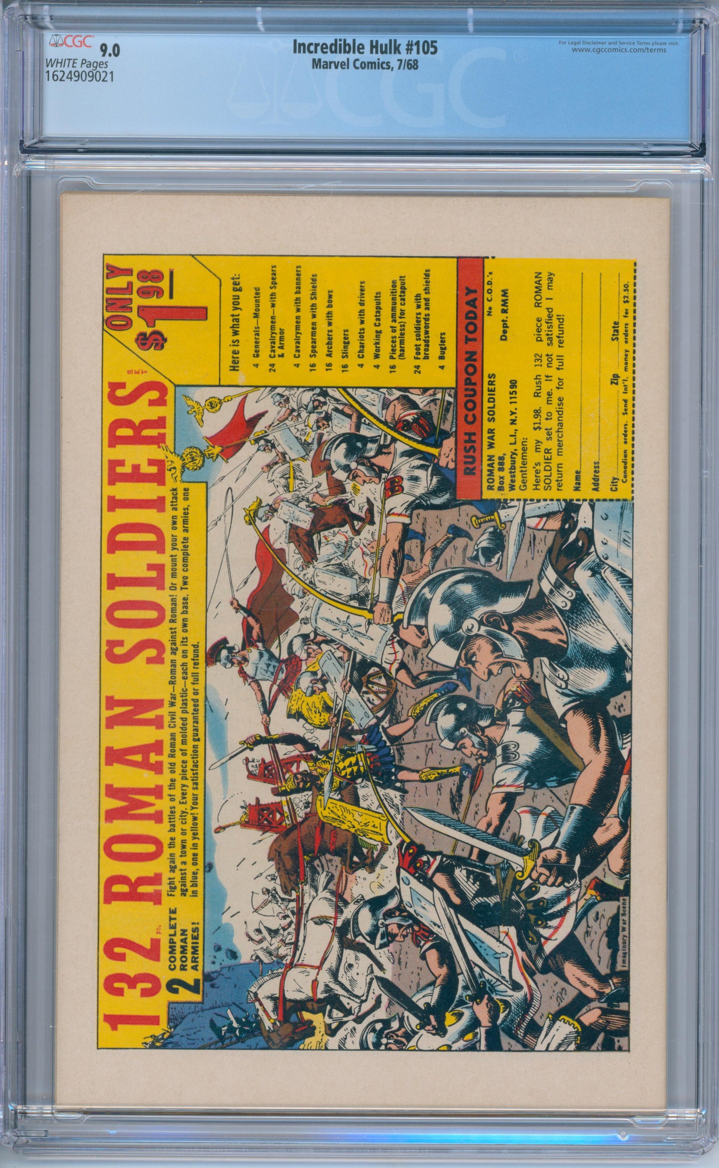 Incredible Hulk #105 (1968) CGC 9.0