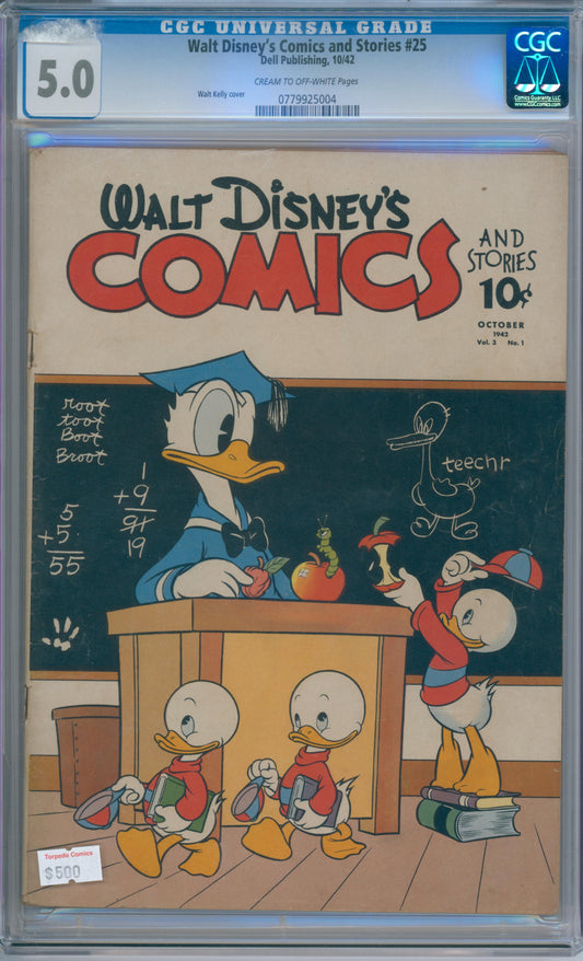 Walt Disney's Comics & Stories #25 (1942) CGC 5.0