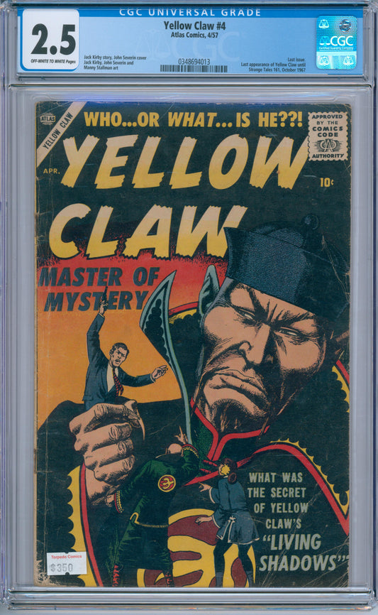 Yellow Claw #4 (1957) CGC 2.5