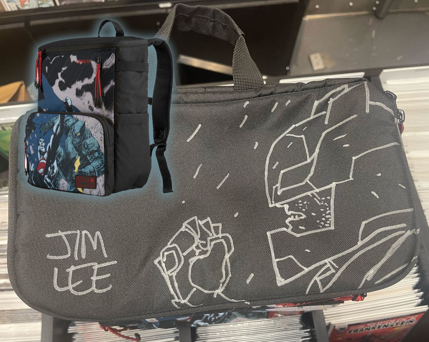 Jim Lee Sketched HEX Jim Lee Comic Backpack V2-Batman V Superman with Print #2