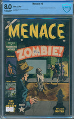 Menace #5 8.0 CBCS 1st Appearance & Origin of Zombie (Simon Garth)