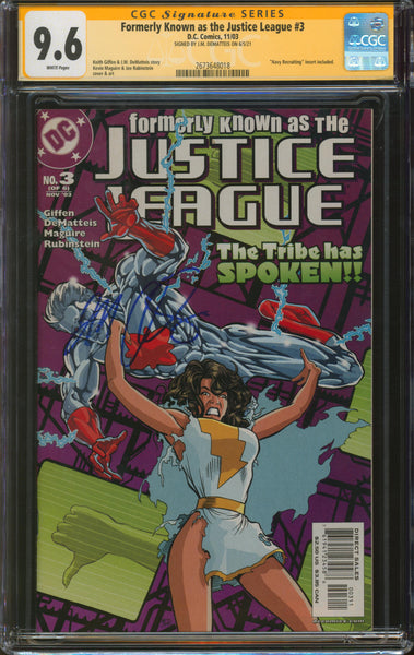 Formerly Known as the Justice League #3, CGC 9.6 Signed by J.M. DeMatteis