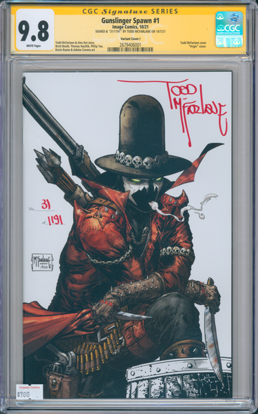 Gunslinger Spawn #1 CGC 9.8 Signed by Todd McFarlane Variant Cover I