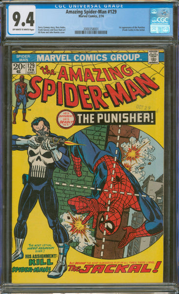 Amazing Spider-Man #129 9.4 CGC First Appearance of the Punisher
