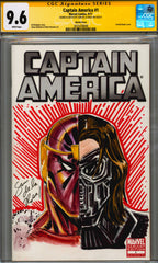 Captain America #1 9.6 CGC Signed & Sketch by Sam De La Rosa