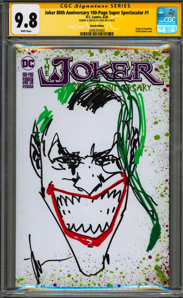 Joker 80th Anniversary #1 9.8 CGC Signed/Sketch by Jock