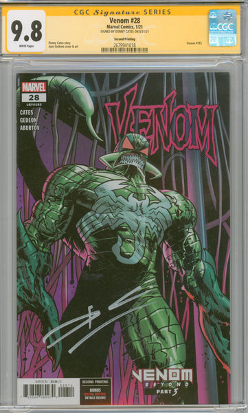 Venom #28 9.8 CGC Signed by Donny Cates Second Printing