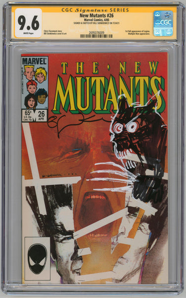 New Mutants #26 9.6 CGC Signed & Remarked by Bill Sienkiewicz